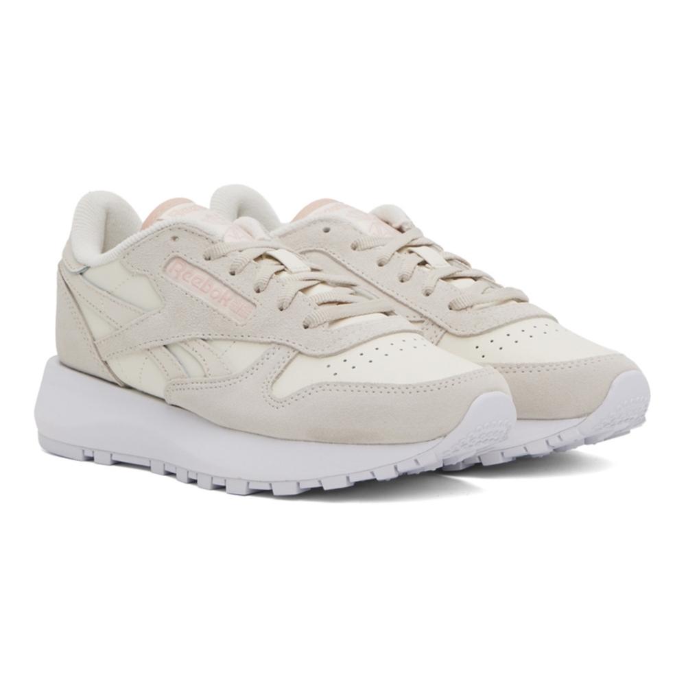 Reebok Classics Off White & Beige Taupe Women's Training Sneakers, Size 7.